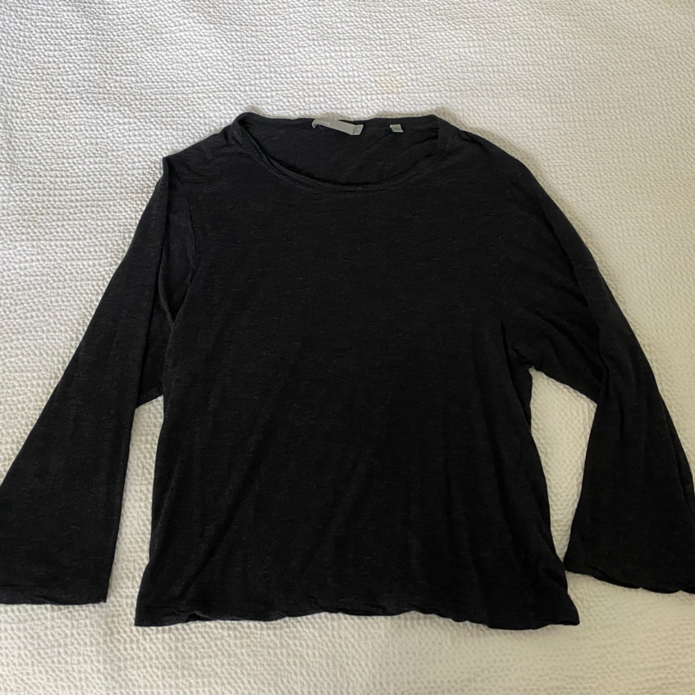 Vince Black Heather Long Sleeve Women's Top Soft Flowy Medium